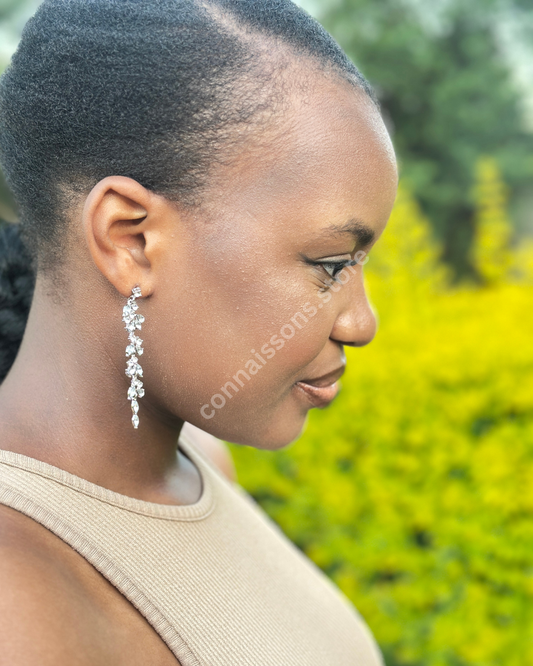 Autumn Waterfall Drop Earrings - Silver