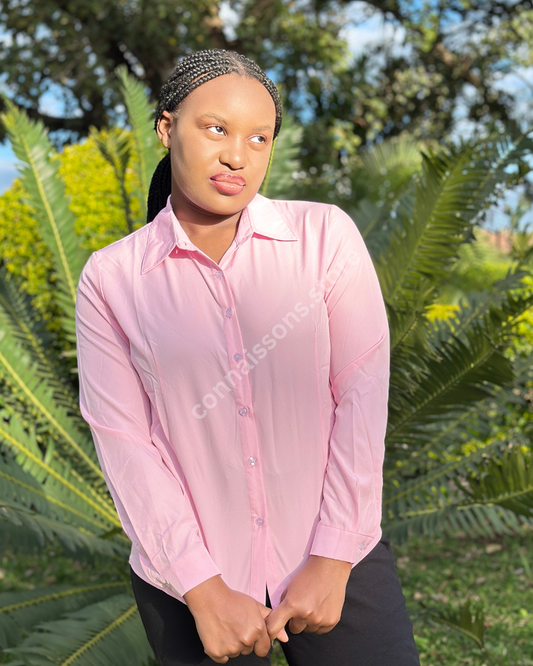 Basic Office Work Shirt - Pink