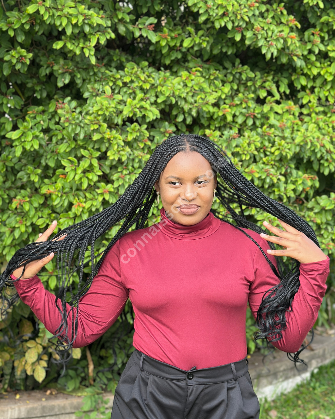 Basic Turtleneck Top - Burgundy